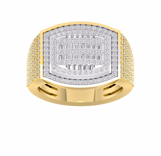 10K Gold Diamond Men's Ring 1.00CT