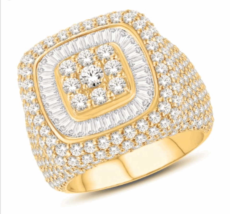 10K Gold Diamond Men's Ring 7.50CT