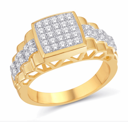 10K Gold Diamond Men's Ring 0.88CT