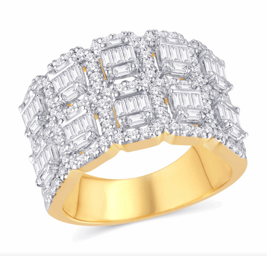 10K Gold Diamond Men's Ring 2.00CT