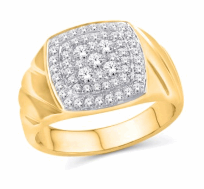 10K Gold Diamond Men's Ring 0.33CT