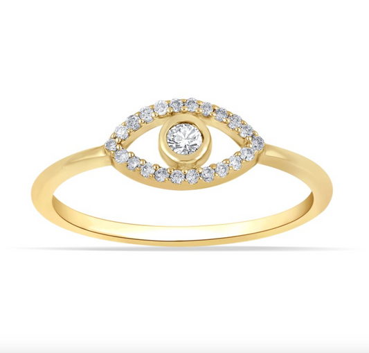 10KT Gold Diamond Women's Ring 0.13CTW