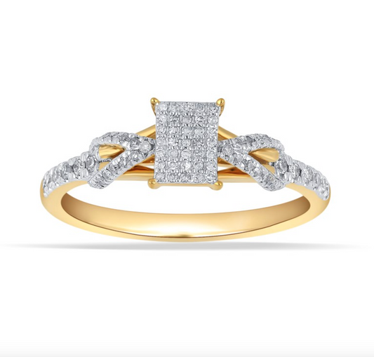 10KT Gold Diamond Women's Ring 0.26CTW