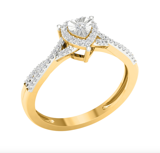 10KT Gold Diamond Women's Ring 0.15CTW