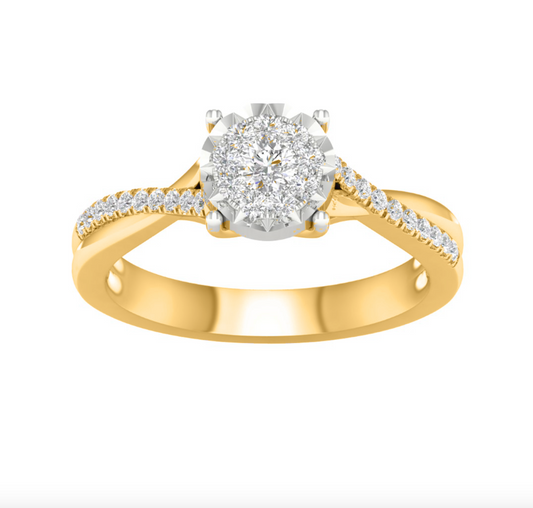 10KT Gold Diamond Women's Ring 0.25CTW