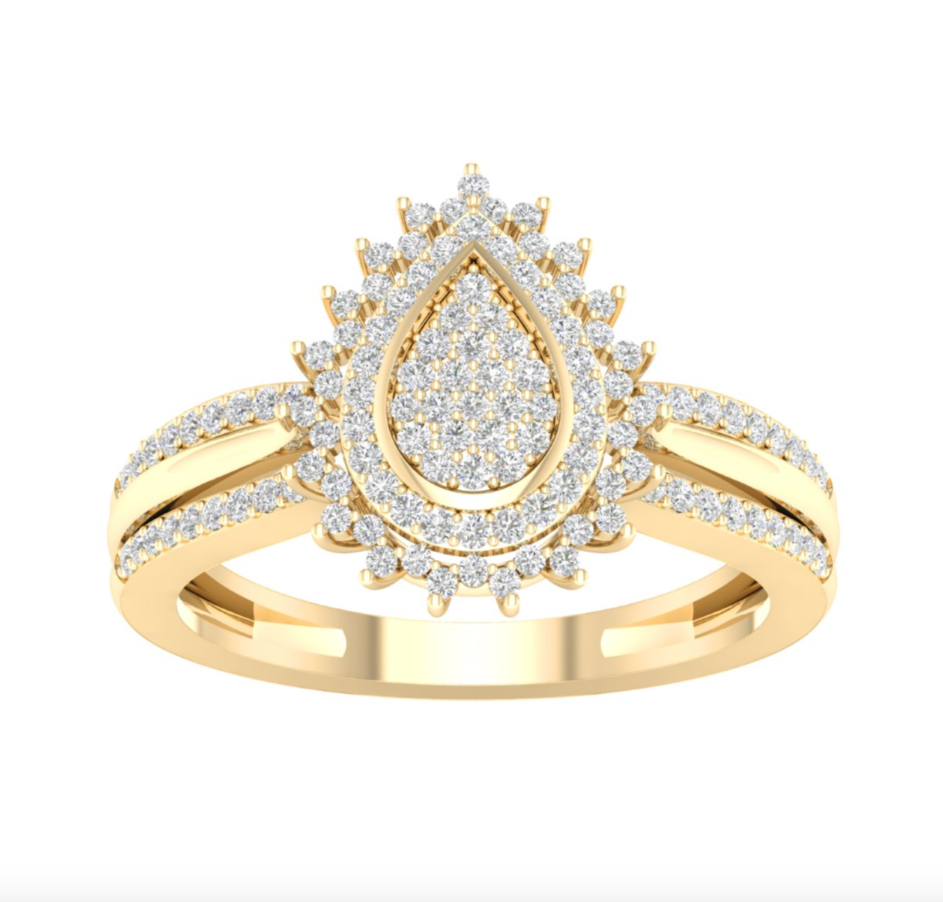 10KT Gold Diamond Women's Ring 0.33CTW