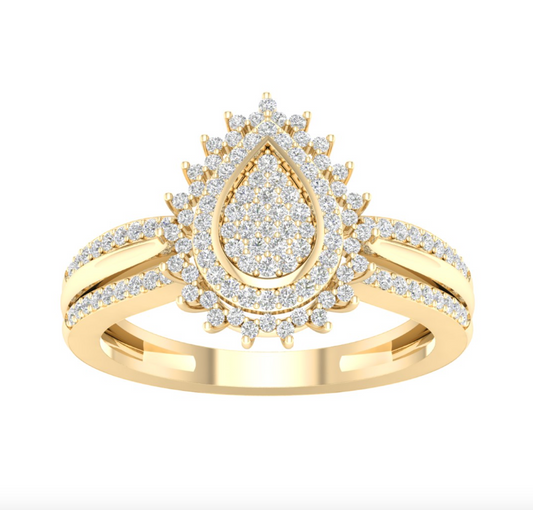 10KT Gold Diamond Women's Ring 0.33CTW