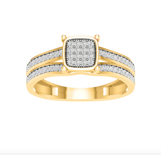 10KT Gold Diamond Women's Ring 0.15CTW