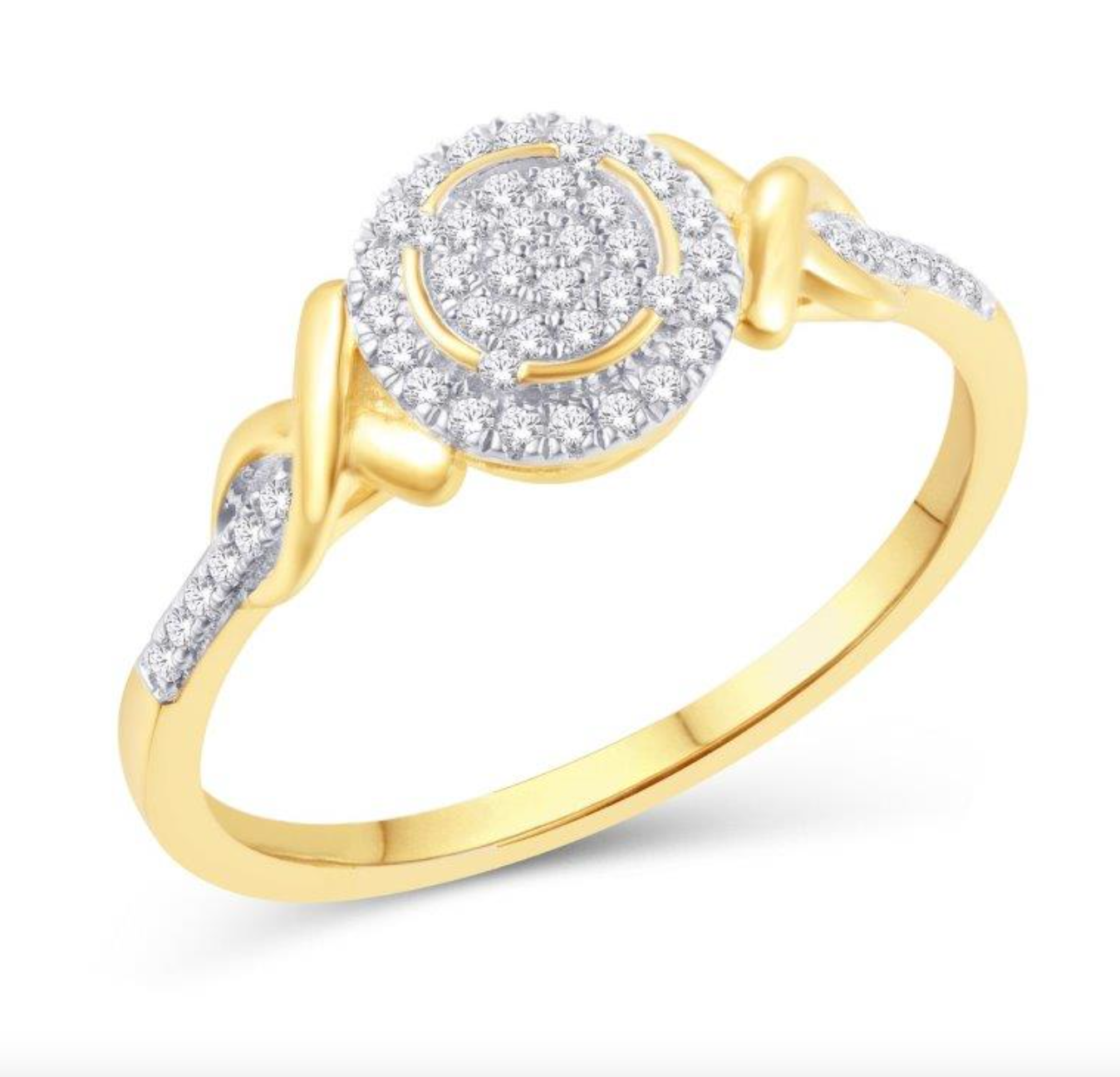 10KT Gold Diamond Women's Ring 0.16CTW