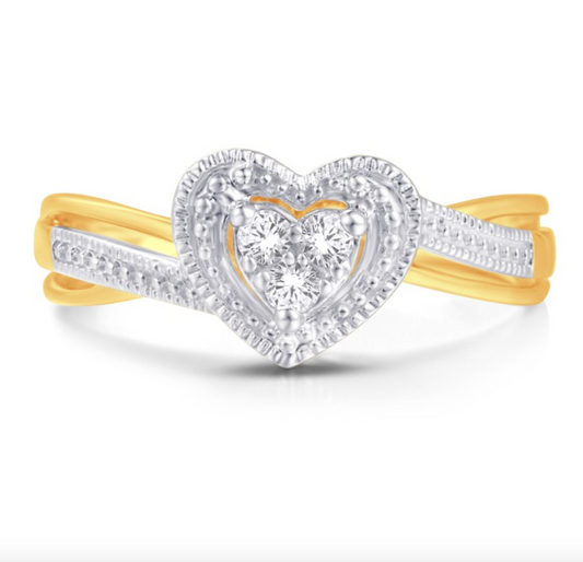 10KT Gold Diamond Women's Ring 0.10CTW