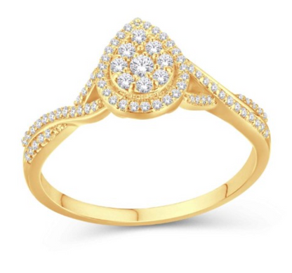 10KT Gold Diamond Women's Ring 0.25CTW