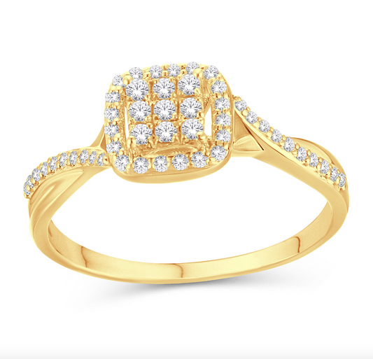 10KT Gold Diamond Women's Ring 0.20CTW