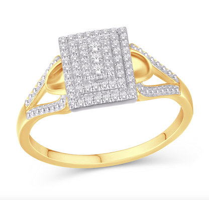 10KT Gold Diamond Women's Ring 0.15CTW