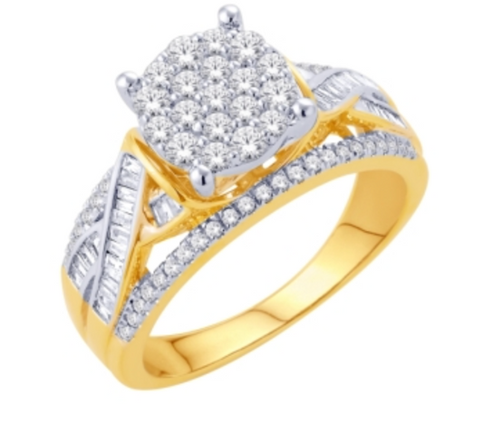 10KT Gold Diamond Women's Ring 0.80CTW