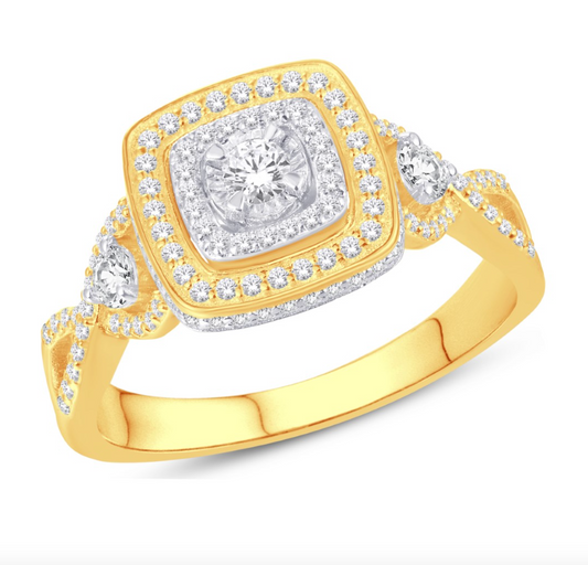 10KT Gold Diamond Women's Ring 0.51CTW