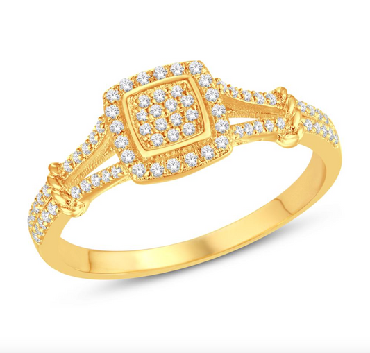 10KT Gold Diamond Women's Ring 0.18CTW