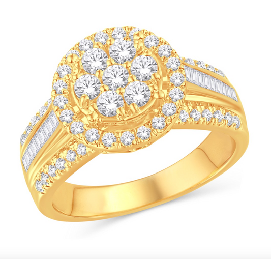 10KT Gold Diamond Women's Ring 1.03CTW