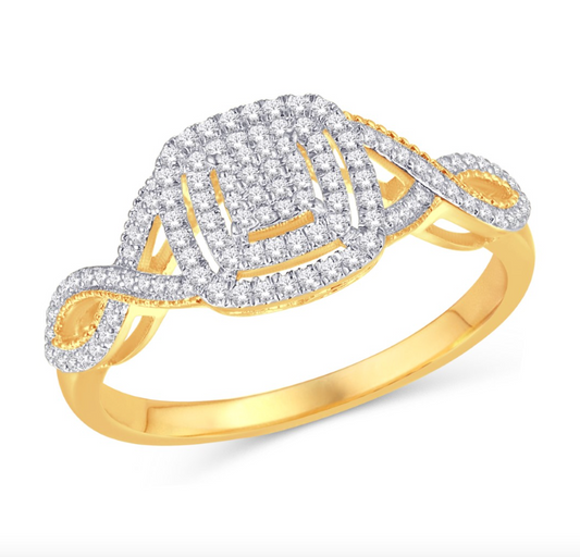 10KT Gold Diamond Women's Ring 0.23CTW