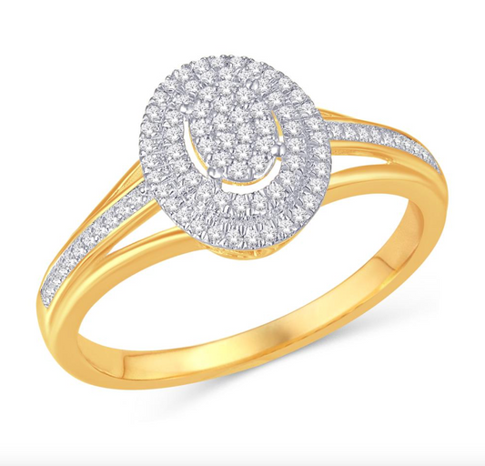 10KT Gold Diamond Women's Ring 0.17CTW