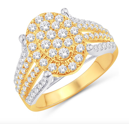 10KT Gold Diamond Women's Ring 0.96CTW