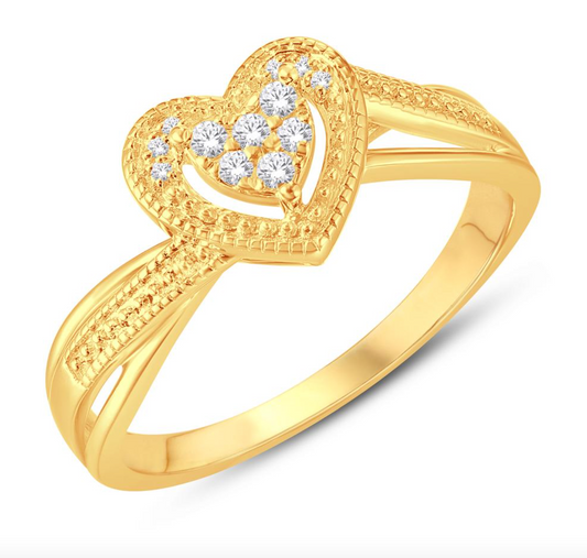 10KT Gold Diamond Women's Ring 0.08CTW