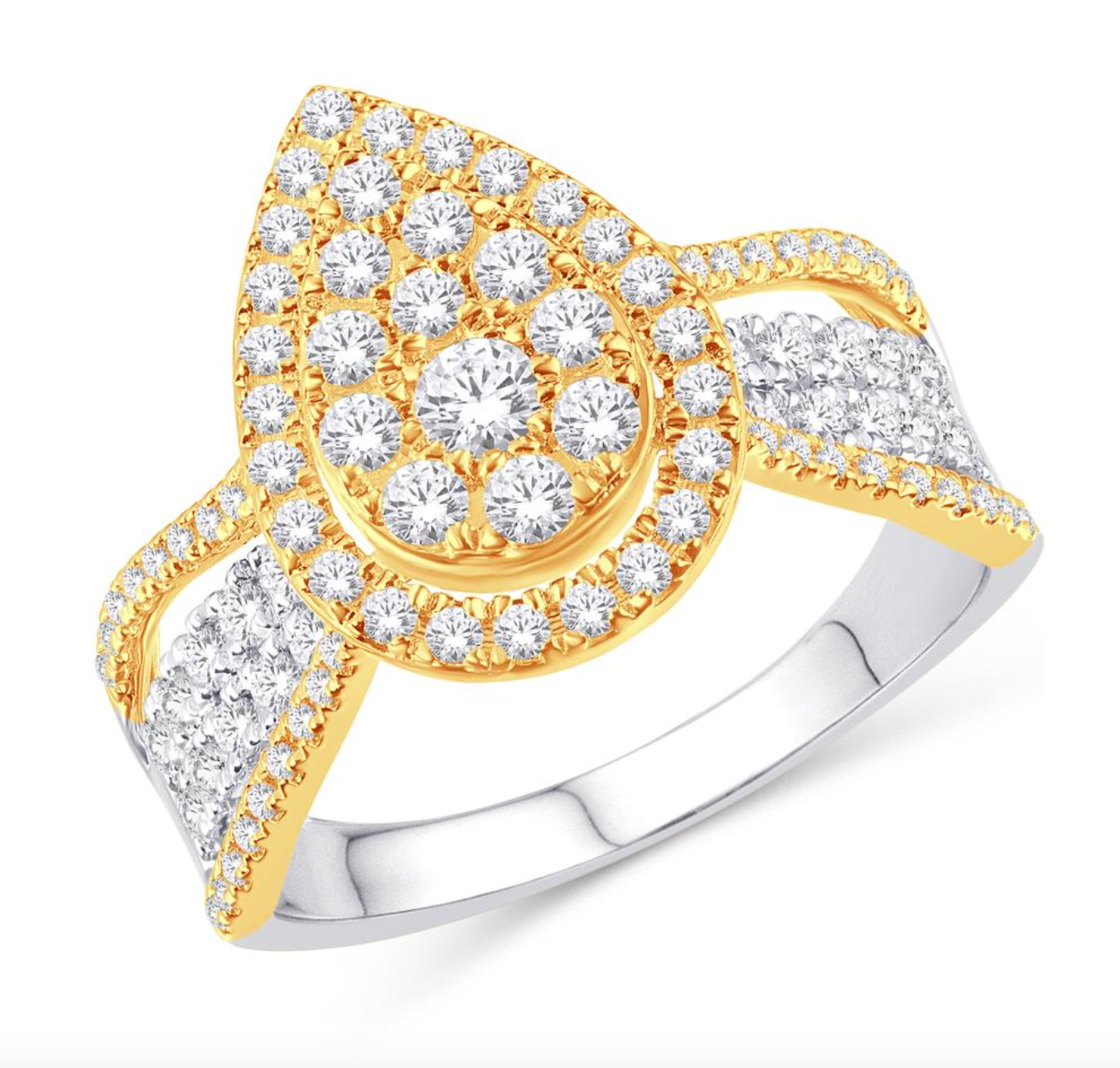 10KT Gold Diamond Women's Ring 0.97CTW