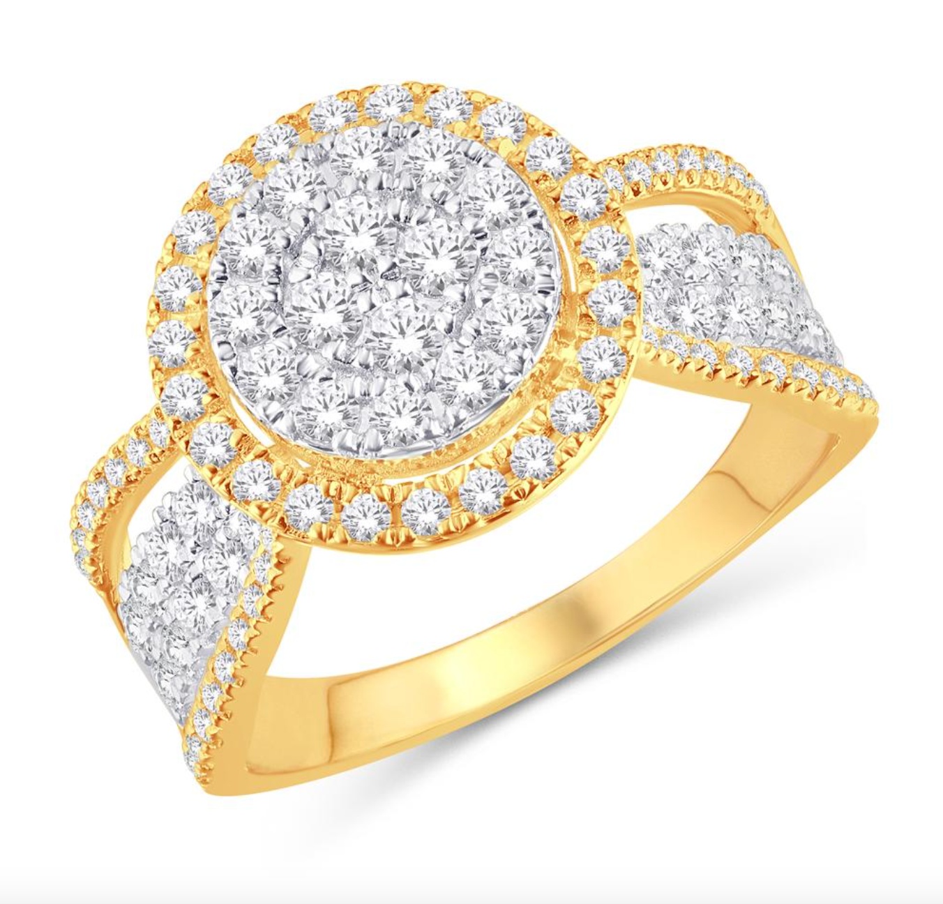 10KT Gold Diamond Women's Ring 0.96CTW