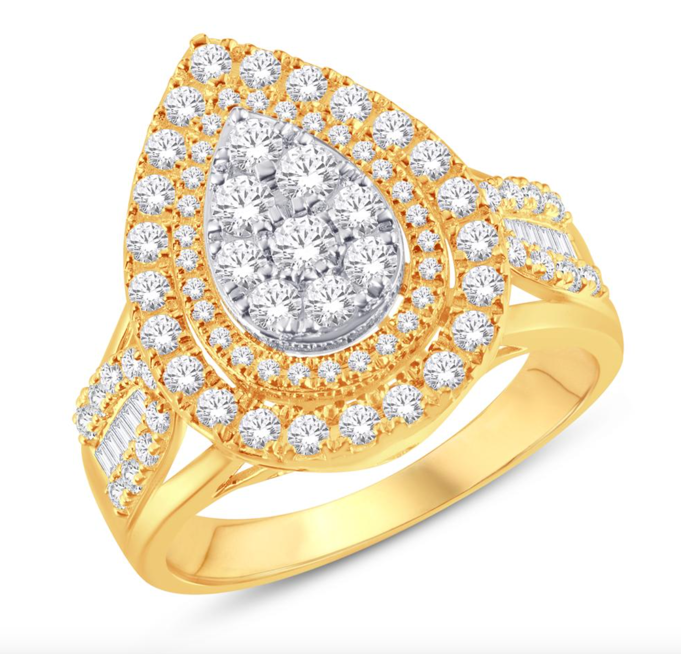 10K Gold Diamond Women's Ring 0.98CTW