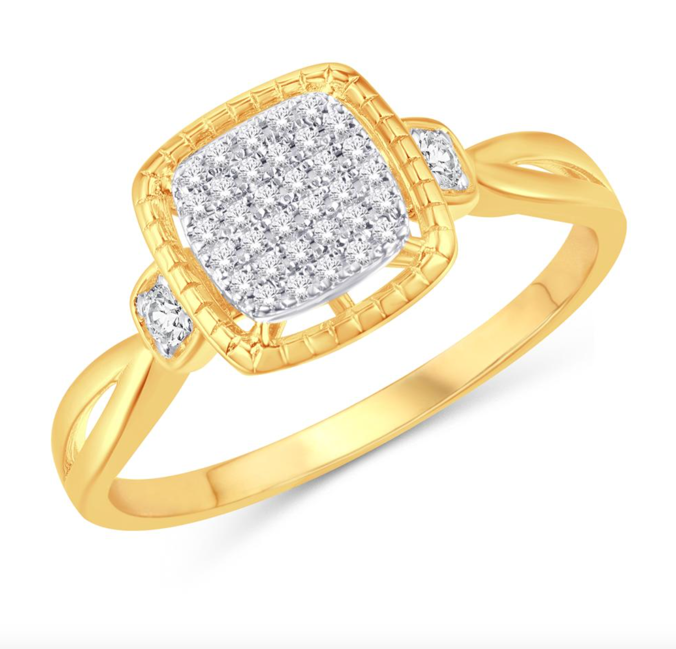 10K Gold Diamond Women's Ring 0.12CTW