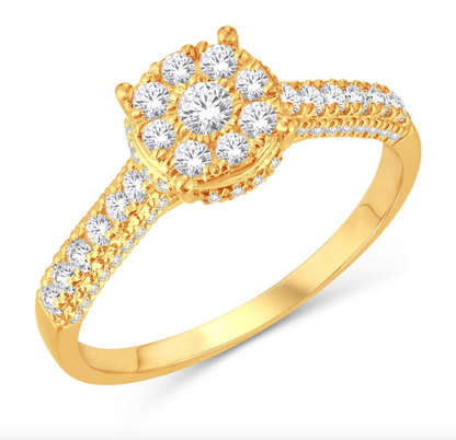 10K Gold Diamond Women's Ring 0.48CTW