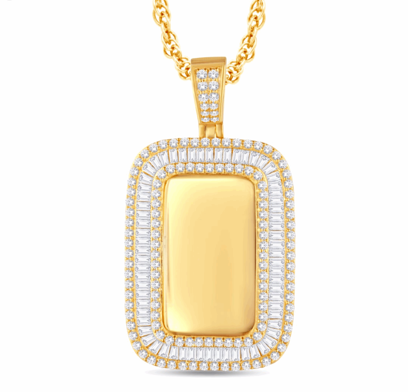 10K Gold Diamond Memory Charm Pendant 3.49CT