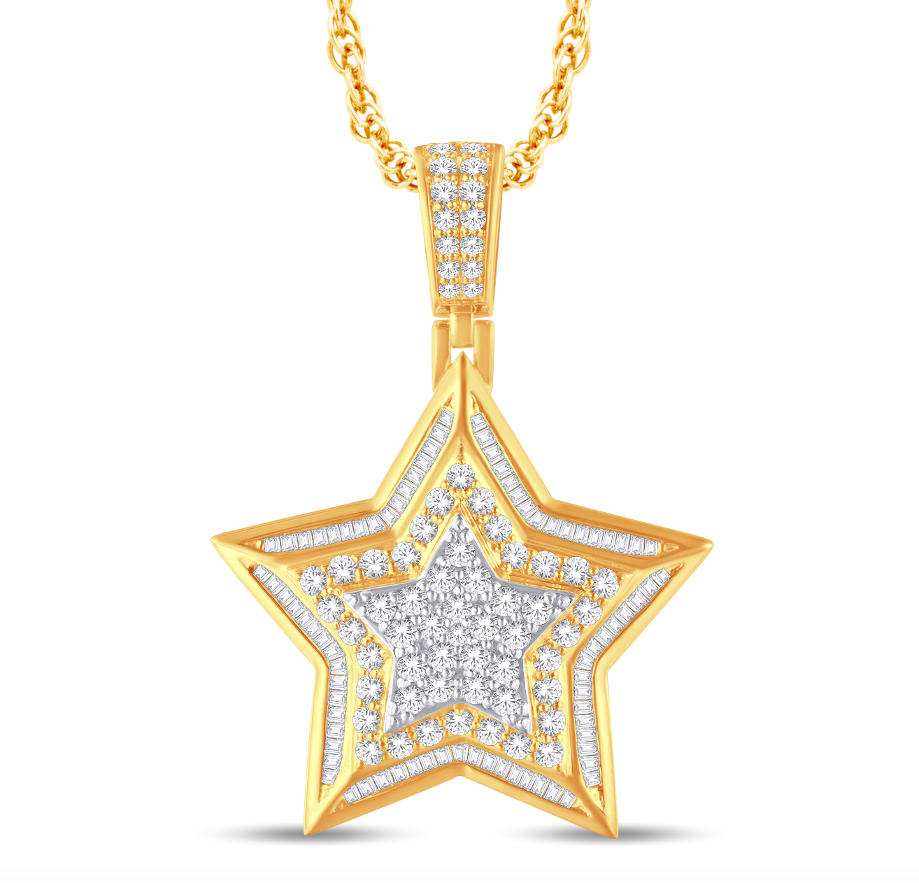 10K Gold Diamond Pendant 2.88CT