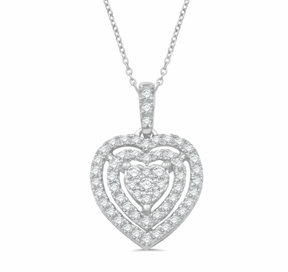 10K Gold Diamond Pendant 0.42CT