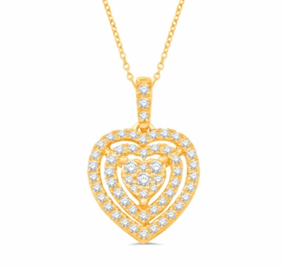 10K Gold Diamond Pendant 0.42CT