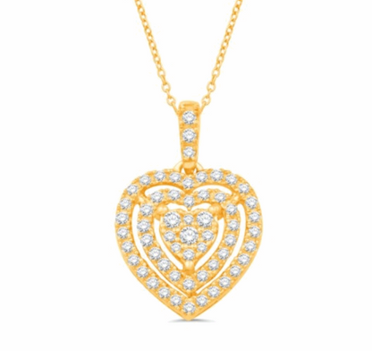 10K Gold Diamond Pendant 0.42CT