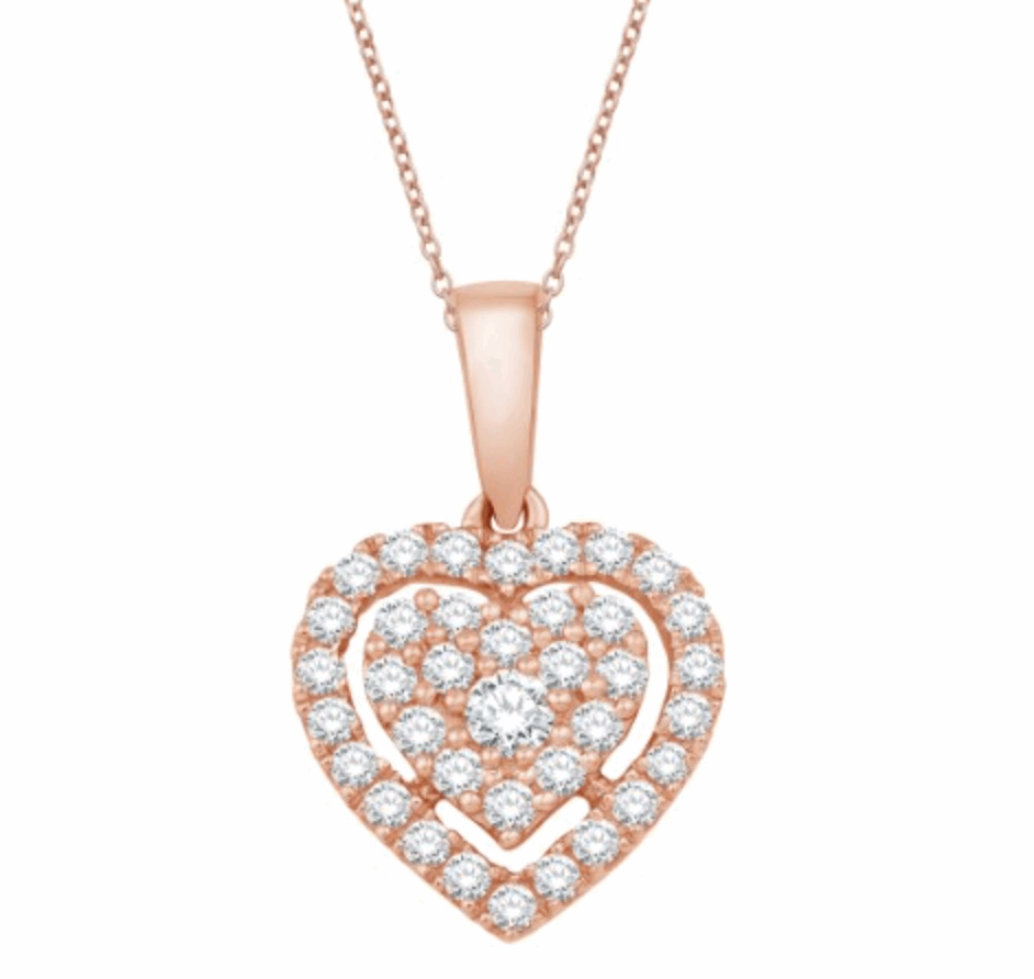 10K Gold Diamond Pendant 0.42CT