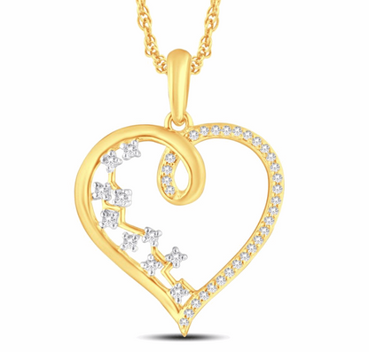 10K Gold Diamond Pendant 0.14CT