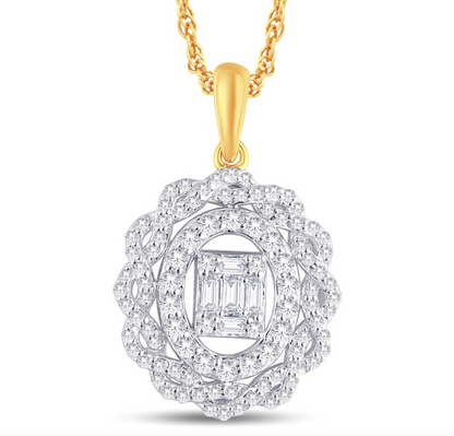 14K Gold Diamond Pendant 0.49CT