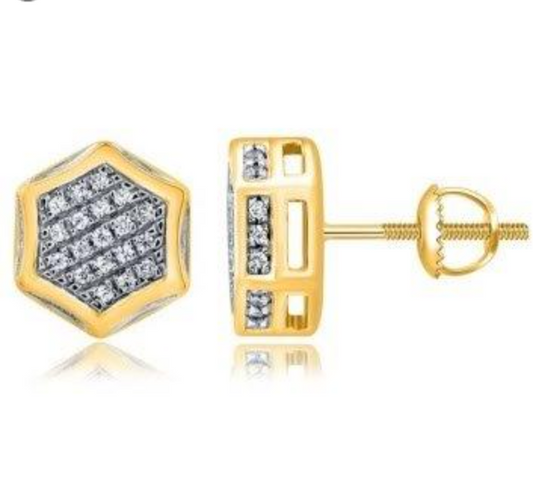 10K Gold Diamond Stud Earring