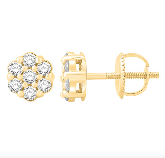 14K Gold Diamond Stud Earring