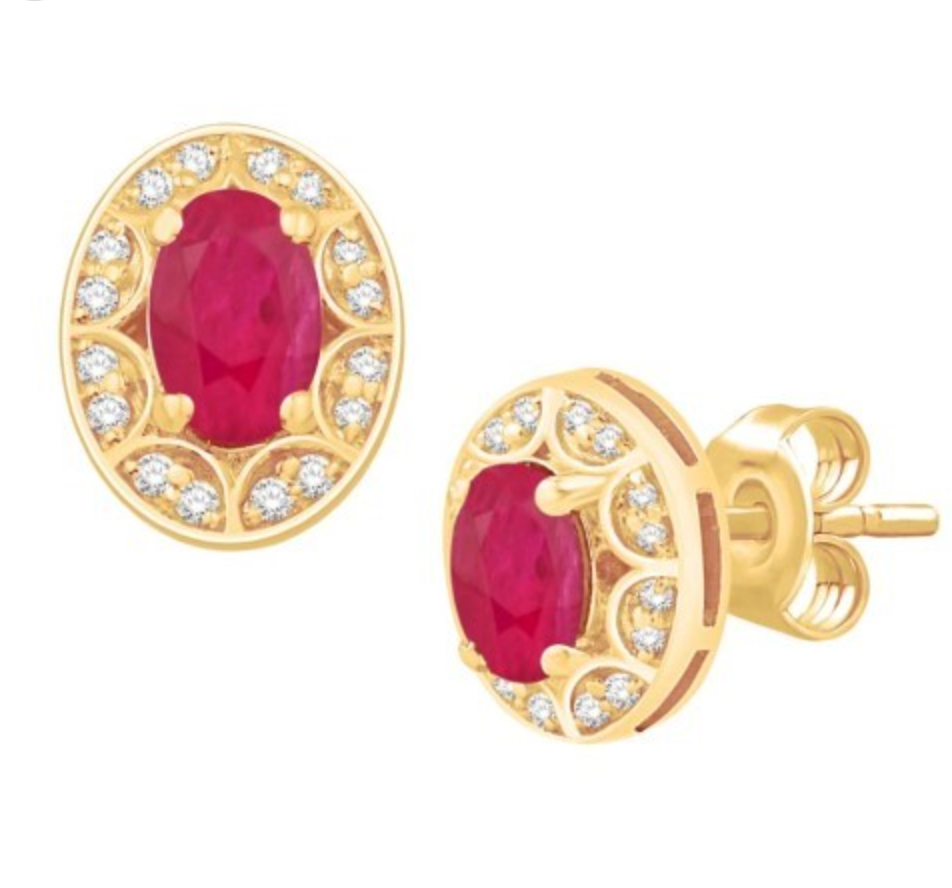 14K Gold Diamond Stud Earring