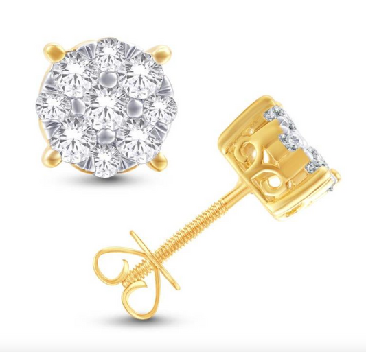 14K Gold Diamond Stud Earring