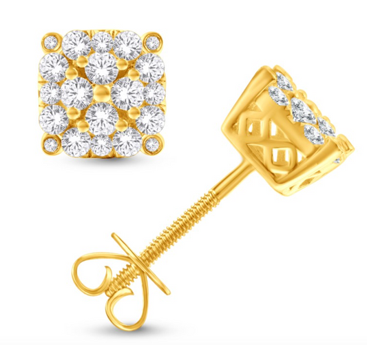 14K Gold Diamond Stud Earring