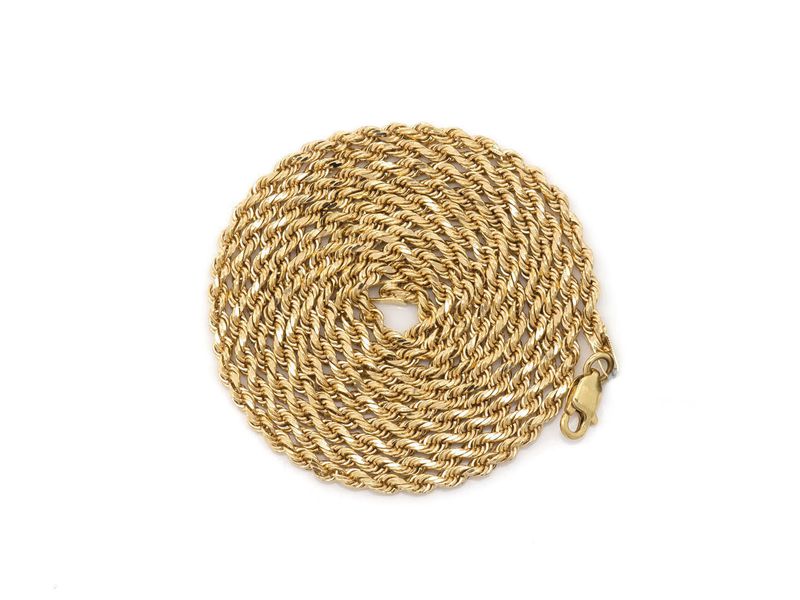 2.5mm 10K Solid Rope Chain